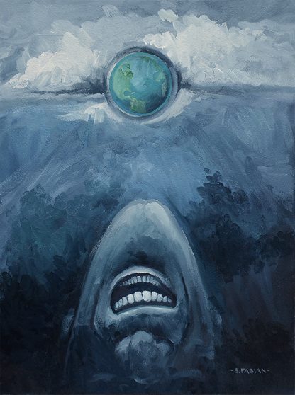 Painting titled "Jaws"